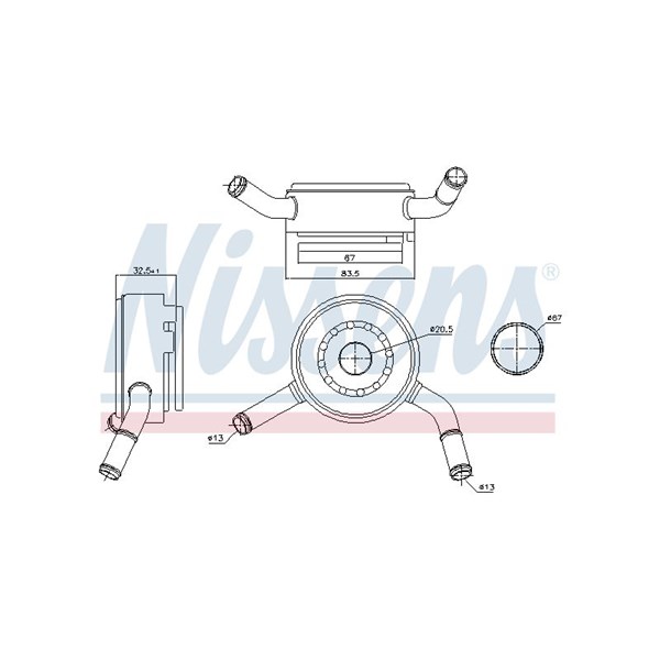 Oljekylare, motor Nissens 91192 NISSENS