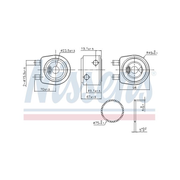 Oljekylare, motor Nissens 91248 NISSENS