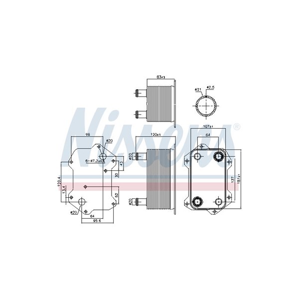 Oljekylare, motor Nissens 91269 NISSENS