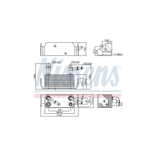 Oljekylare, automatisk transmission Nissens 91280 NISSENS