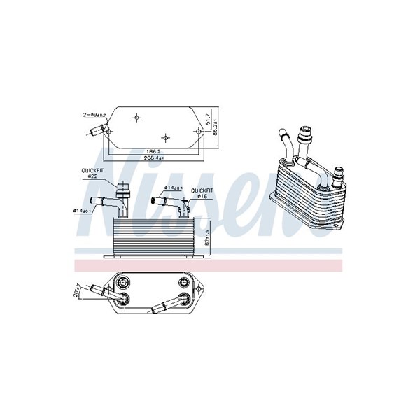 Oljekylare, automatisk transmission Nissens 91283 NISSENS