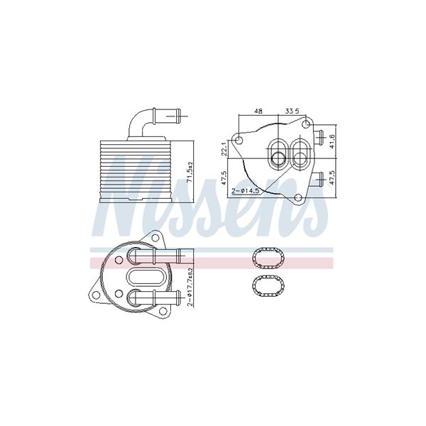 Oljekylare, automatisk transmission Nissens 91286 NISSENS