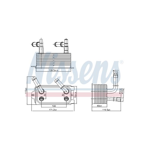 Oljekylare, motor Nissens 91300 NISSENS