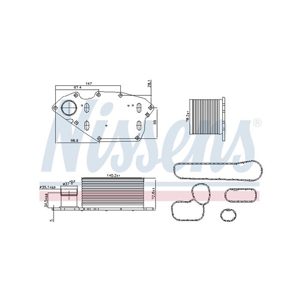 Oljekylare, motor Nissens 91303 NISSENS