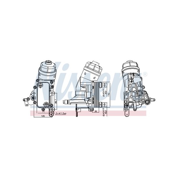 Oljekylare, motor Nissens 91343 NISSENS