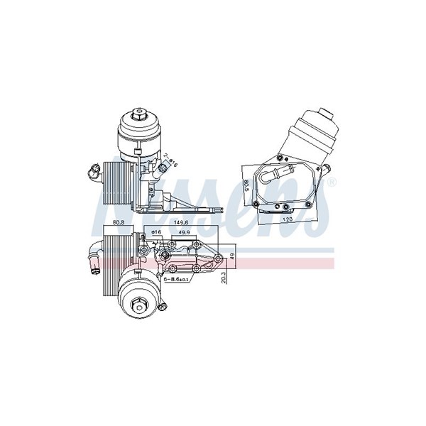 Oljekylare, motor Nissens 91424 NISSENS