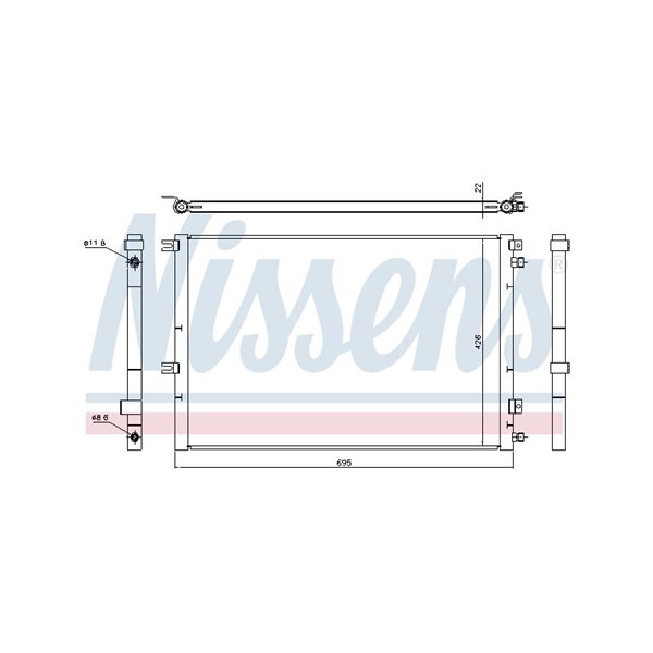 Kondensor, klimatanläggning Nissens 940468 NISSENS