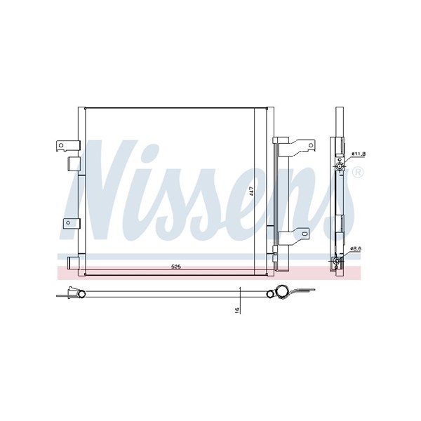 Kondensor, klimatanläggning Nissens 940536 NISSENS