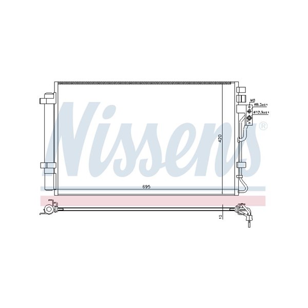 Kondensor, klimatanläggning Nissens 940595 NISSENS