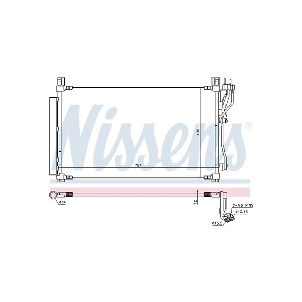 Kondensor, klimatanläggning Nissens 940606 NISSENS