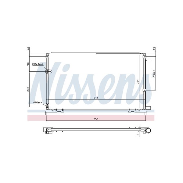 Kondensor, klimatanläggning Nissens 940707 NISSENS