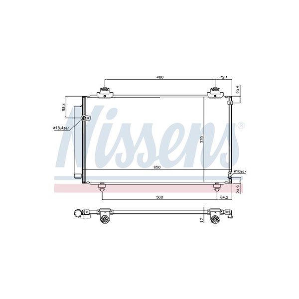 Kondensor, klimatanläggning Nissens 940708 NISSENS