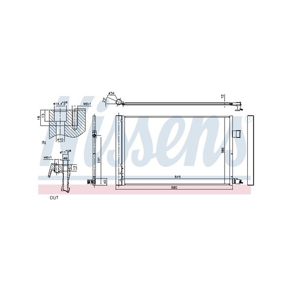 Kondensor, klimatanläggning Nissens 940808 NISSENS