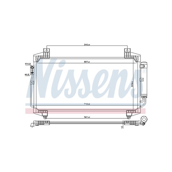 Kondensor, klimatanläggning Nissens 940936 NISSENS