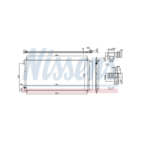 Kondensor, klimatanläggning Nissens 941038 NISSENS