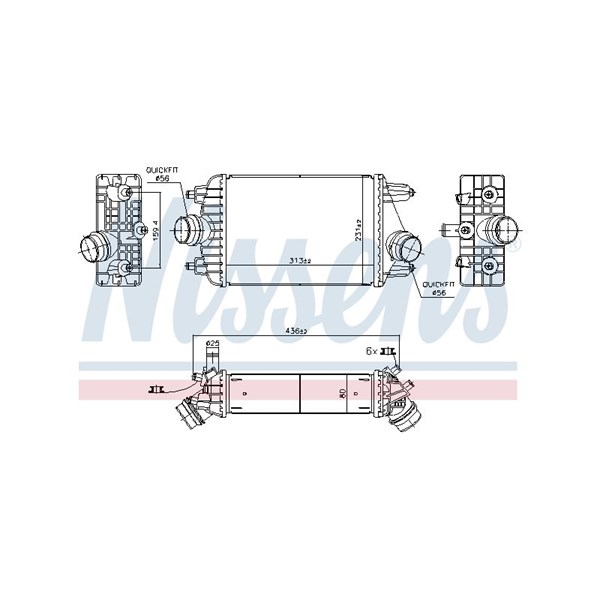 Intercooler, Höger Nissens 961303 NISSENS