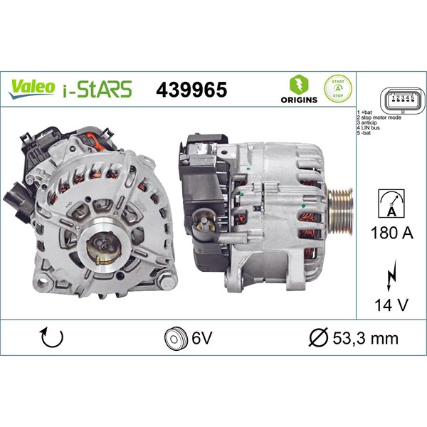 Startgenerator 14V 180A Valeo 439965 VALEO