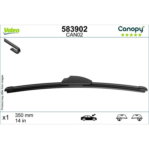 Torkarblad, Förarsida, Passagerarsida Valeo 583902 VALEO