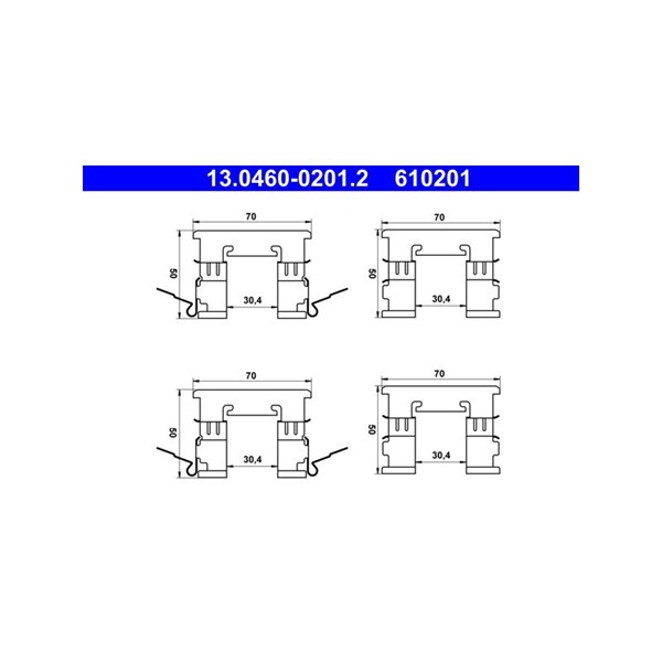 Monteringssats, Framaxel Ate 13.0460-0201.2 ATE