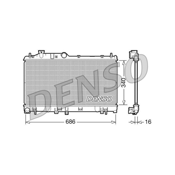 Kylare, motorkylning Denso DRM36007 DENSO