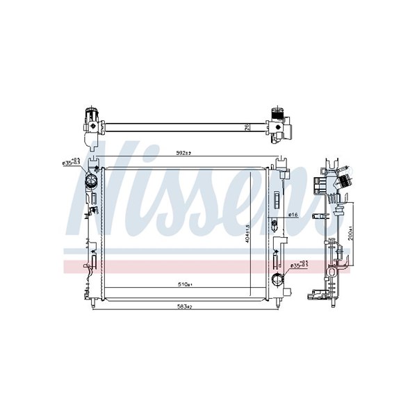 Kylare, motorkylning Nissens 606845 NISSENS