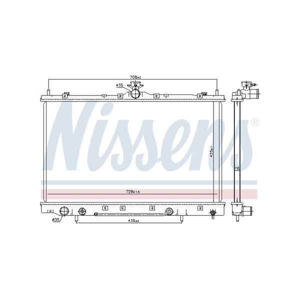 Kylare, motorkylning Nissens 628975 NISSENS Kylare, motorkylning Nissens 628975 NISSENS
