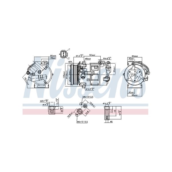 Kompressor, klimatanläggning 12V Nissens 890210 NISSENS
