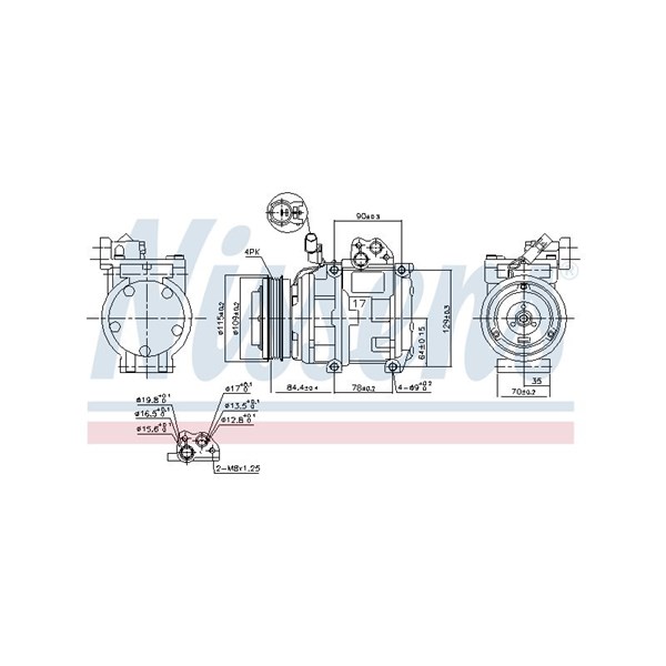Kompressor, klimatanläggning 12V Nissens 890282 NISSENS