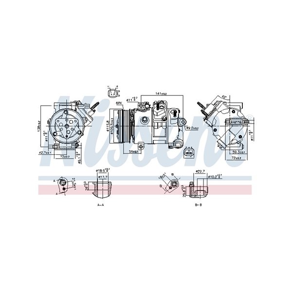 Kompressor, klimatanläggning 12V Nissens 890772 NISSENS