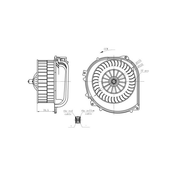 Kupéfläkt 12V, Fram Nrf 34282 NRF