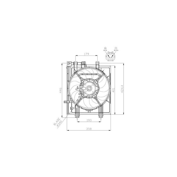 Fläkt, kylare 12V Nrf 47936 NRF