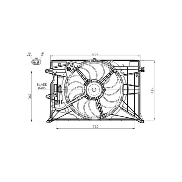 Fläkt, kylare 12V Nrf 47948 NRF