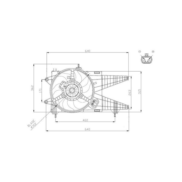 Fläkt, kylare 12V Nrf 47963 NRF
