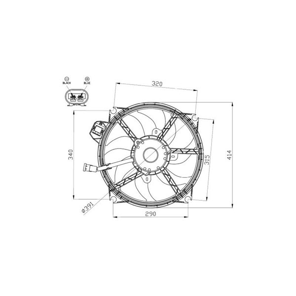 Fläkt, kylare 12V Nrf 47965 NRF