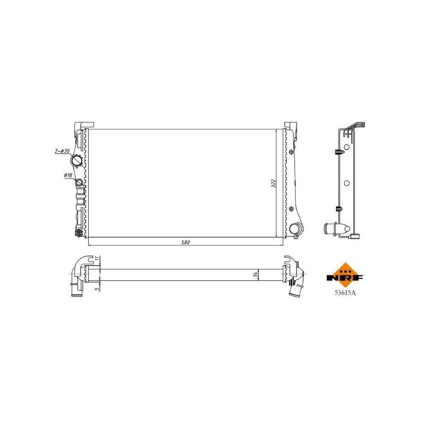 Kylare, motorkylning Nrf 53615A NRF Kylare, motorkylning Nrf 53615A NRF