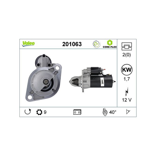 Startmotor 12V Valeo 201063 VALEO