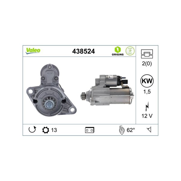 Startmotor 12V Valeo 438524 VALEO