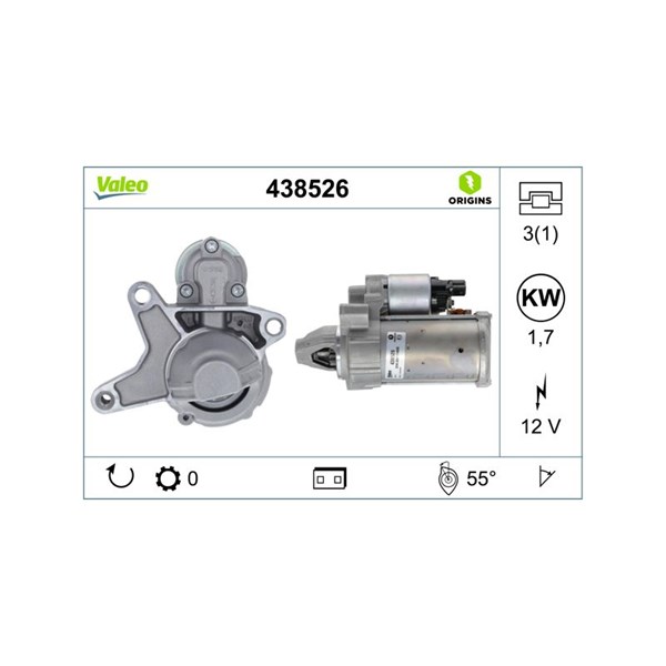 Startmotor 12V Valeo 438526 VALEO