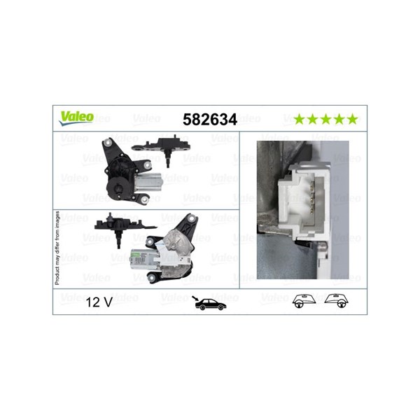Torkarmotor 12V, Bak Valeo 582634 VALEO