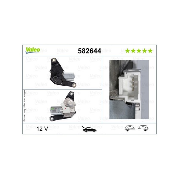 Torkarmotor 12V, Bak Valeo 582644 VALEO