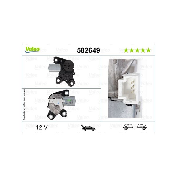 Torkarmotor 12V, Bak Valeo 582649 VALEO