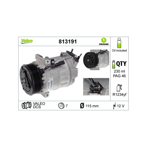 Kompressor, klimatanläggning 12V Valeo 813191 VALEO