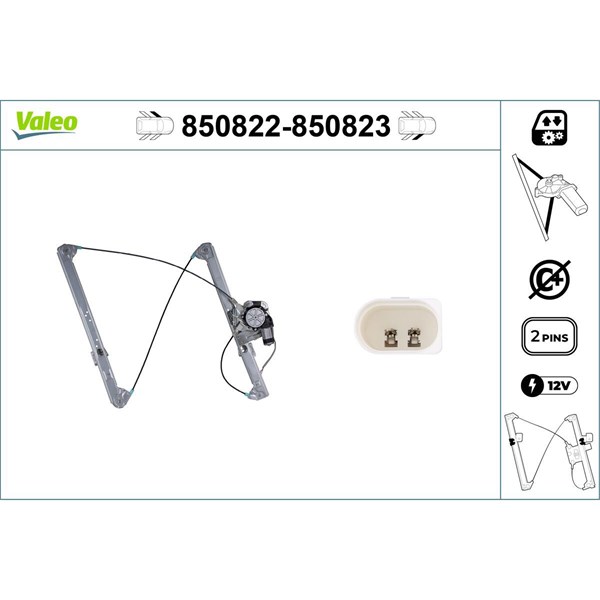 Fönsterhiss, Vänster fram Valeo 850822 VALEO