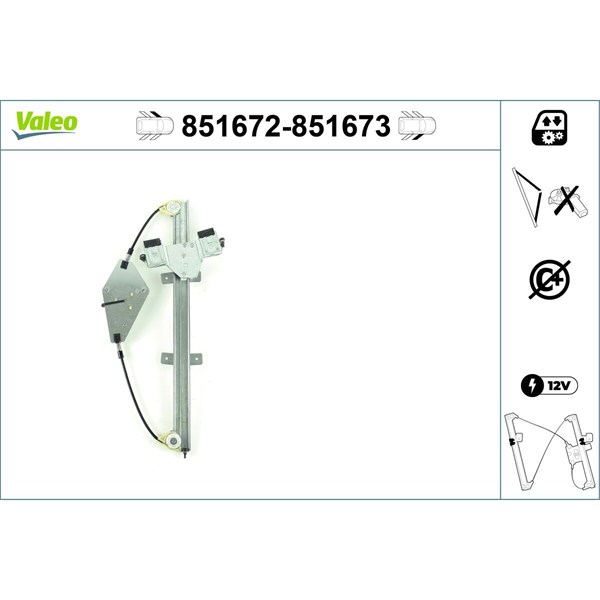 Fönsterhiss, Vänster fram Valeo 851672 VALEO Fönsterhiss, Vänster fram Valeo 851672 VALEO