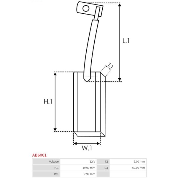 Kolborste, generator 12V As-pl AB6001 AS-PL Kolborste, generator 12V As-pl AB6001 AS-PL
