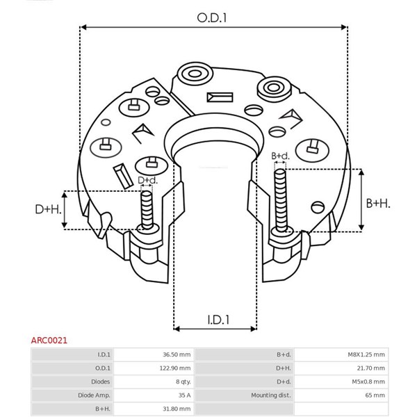 Likriktare, generator As-pl ARC0021 AS-PL Likriktare, generator As-pl ARC0021 AS-PL
