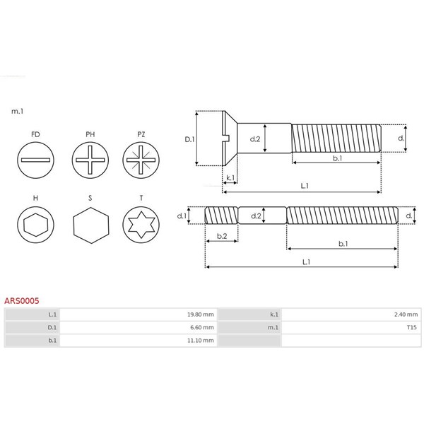 Reparationssats, generator As-pl ARS0005 AS-PL