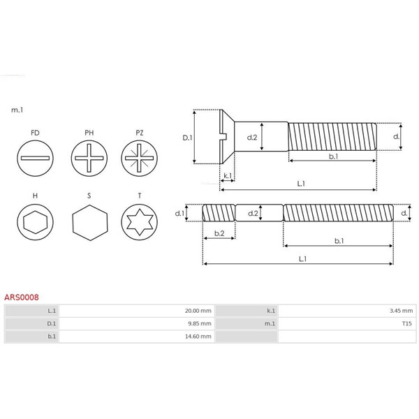 Reparationssats, generator As-pl ARS0008 AS-PL