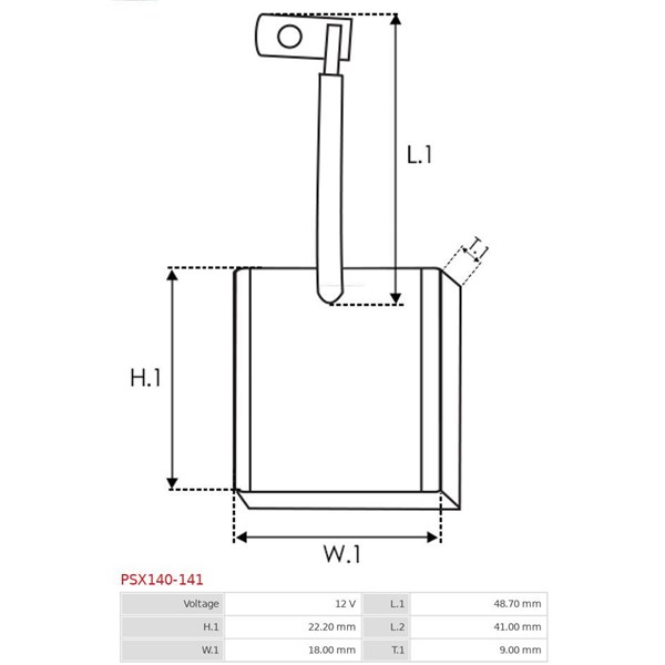Kolborste, startmotor 12V As-pl PSX140-141 AS-PL Kolborste, startmotor 12V As-pl PSX140-141 AS-PL