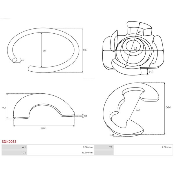 Reparationssats, Startmotor As-pl SDK0033 AS-PL
